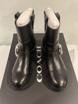 COACH Leighton Black Leather Boots - NIB Size 8.5 / 39