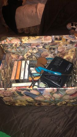 Cute angel box with old Walkman and classic cassette tapes!! Like new barely used!!
