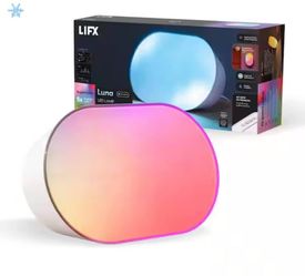 Luna 5 in. x 8 in. Oval White Integrated LED Multi-Color Smart Wi-Fi Dimmable Wall or Table Lamp
