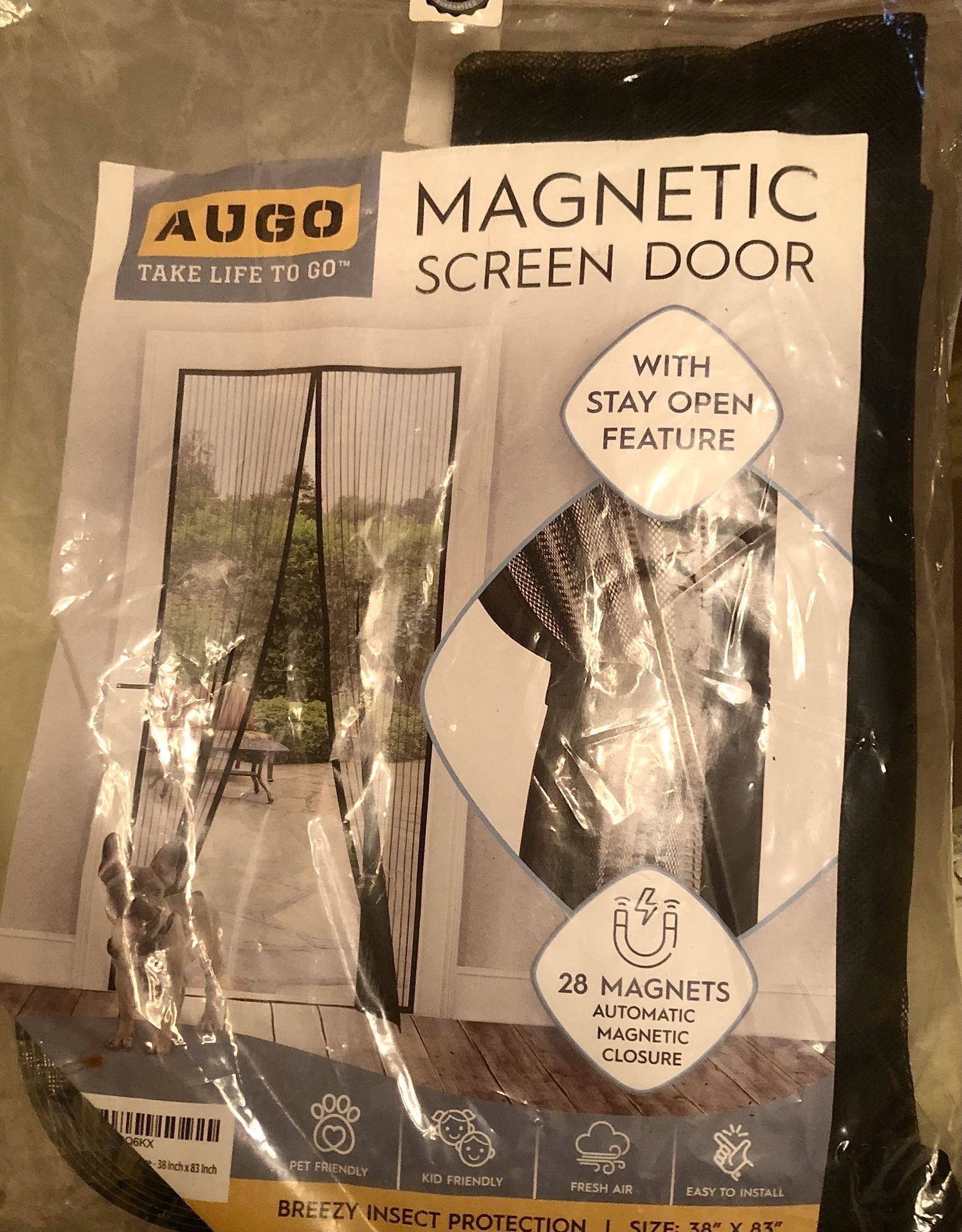 Magnetic Mesh Screen Door -NEW IN PACKAGE-77064 zipcode