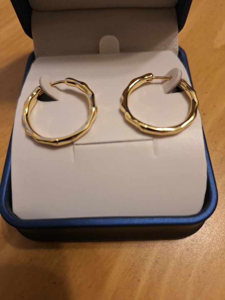 BEAUTIFUL YELLOW GOLD HOOP EARRINGS GORGEOUS π