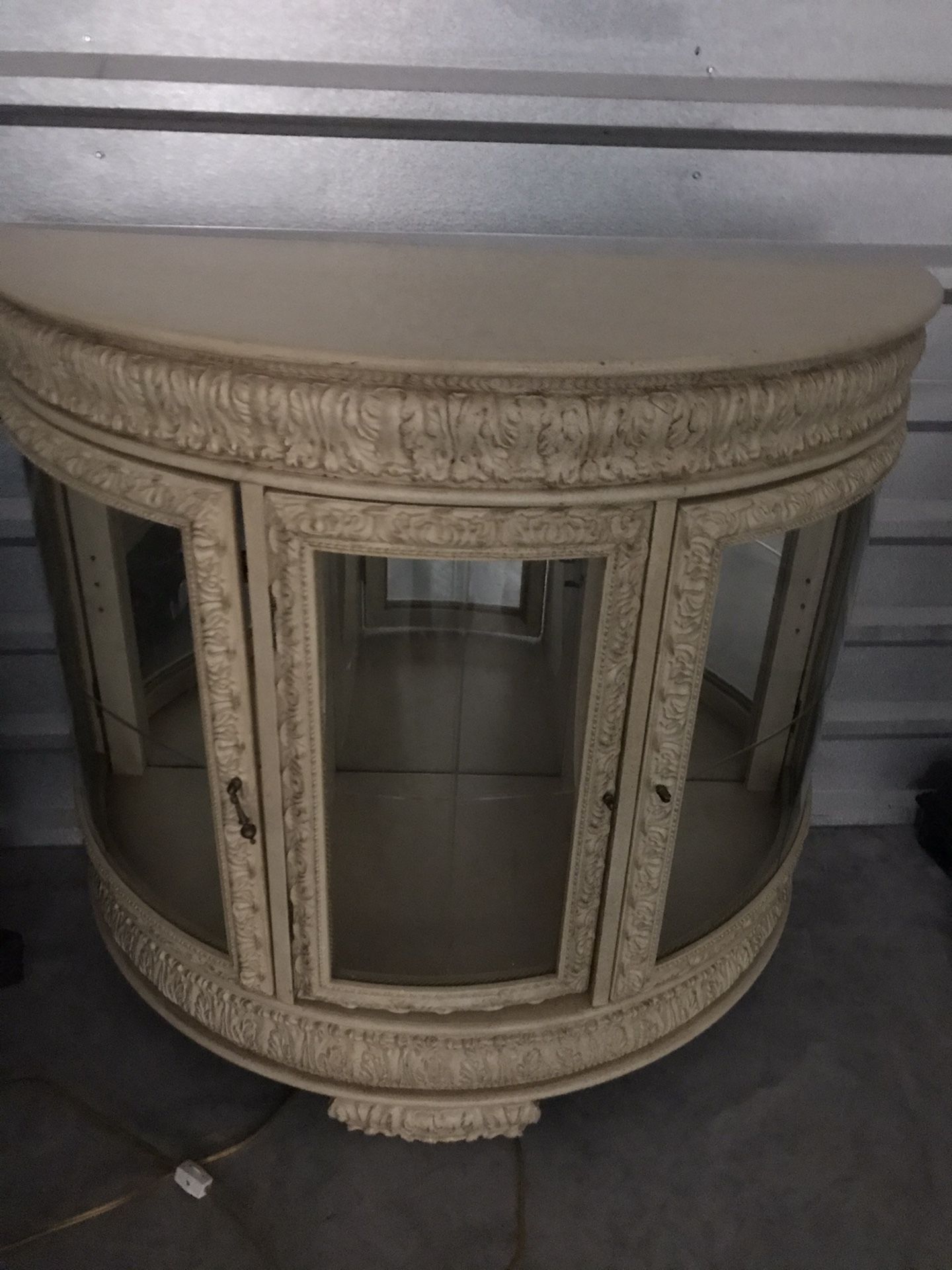 Glass Curio Glass Doors Inside Out. Excellent Condition