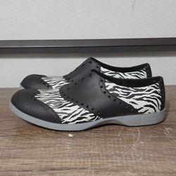 Biion Zebra Wingtip Oxford Rubber EVA Men's Spikeless Golf Shoes Size 8