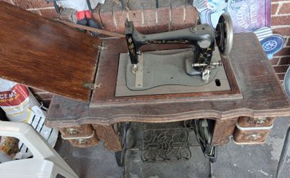 A antique sewing table