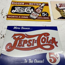 Pepsi Tin Signs 8 Pc 