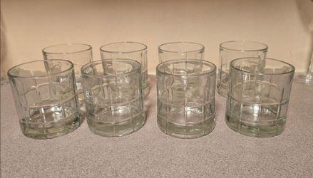 ESTATE SALE Vintage Anchor Hocking Clear Glass Lowball Tumblers - Set of 8