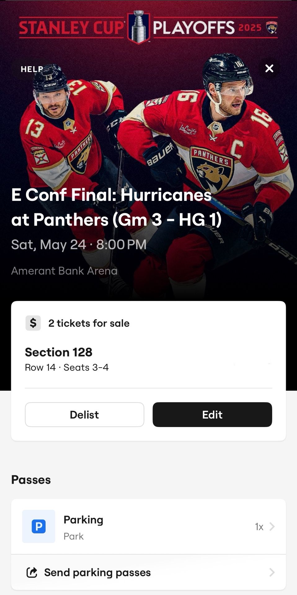 Florida Panthers vs Carolina Hurricanes ECF Tickets