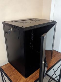 RackPath 12U Wall Mount Network Server Cabinet for 19" Equipment, Lockable Glass Door & Cooling Fan
