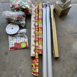 Christmas Paper, Bows and Ribbon