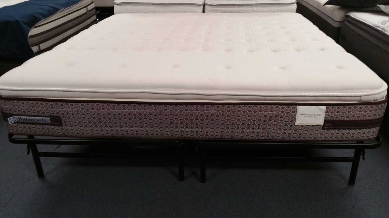 King Pillowtop Firm Mattress Sealy Posturepedic Spring Moss Circle Closeout