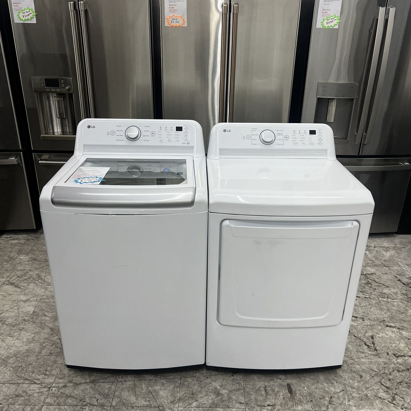 LG 5.0 cuft top load washer and gas dryer high efficiency