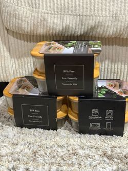 SET OF 2 NEW FOOD GLASS CONTAINERS