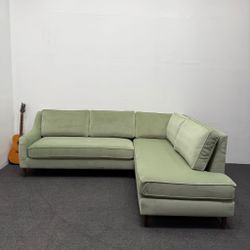 Just Unboxed* Alexander 3-Seat Right Bumper Sectional Couch - Celadon Green - Can Deliver - New