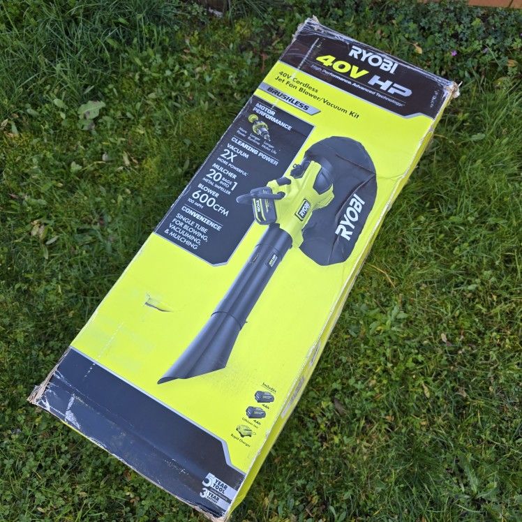 Ryobi 40V HP Brushless 100 MPH 600 CFM Cordless Leaf Blower - Main Image