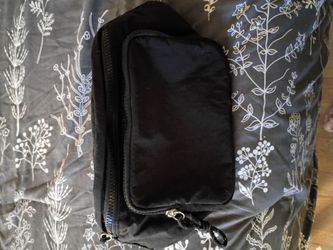 Black Nylon Zip Pouch Bag