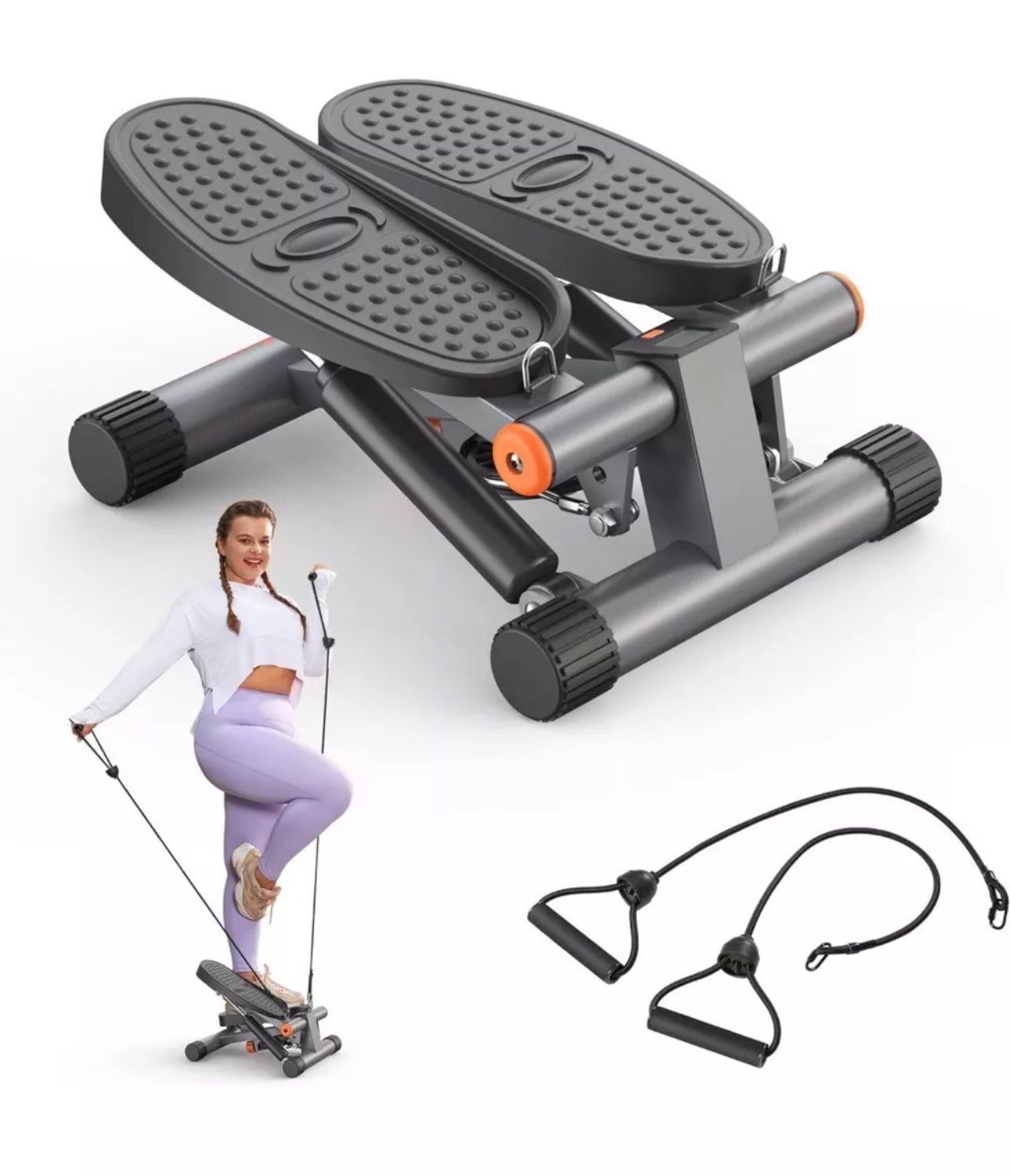 Mini Stepper With Resistance Bands Exercise Machine 