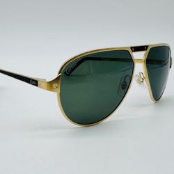 SANTOS DE CARTIER GOLD AVIATOR PILOT SUNGLASSES NEW 100% GENUINE CT0101S ~$1495