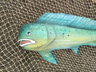 Mahi Mahi Made From A Palm Frond* One Of A Kind* Eco Friendly Art By Local Artist Dale Werner