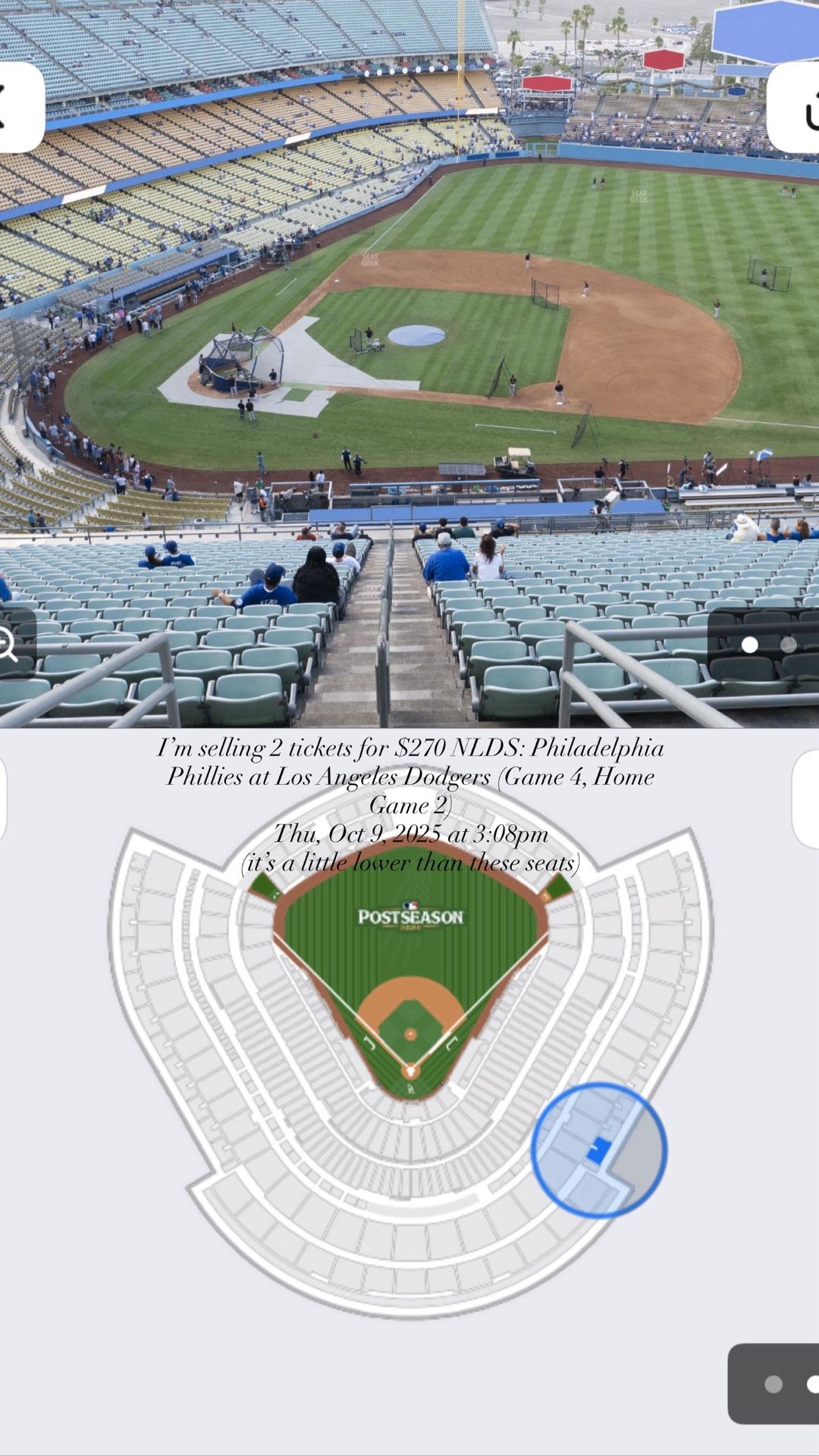 Dodgers NLDS TICKETS GAME 4