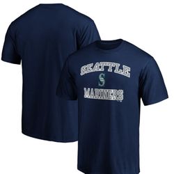 3XL Seattle Mariners Fanatics MTO Label Heart & Soul T-Shirt - Navy