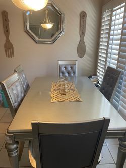 Glam dining room table with extension