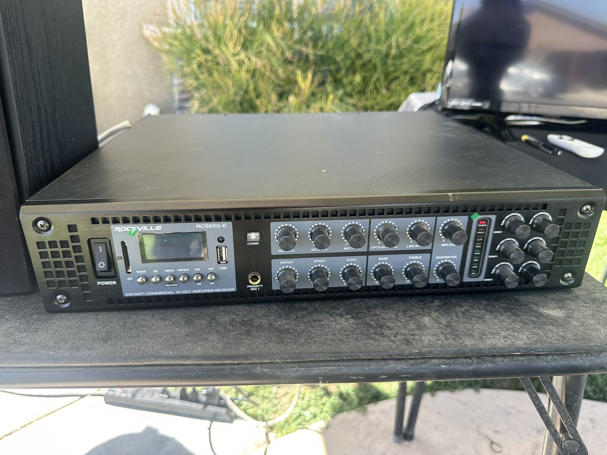 Rockville RCS650-6 650 Watt 6-Zone 70V Commercial Amplifier