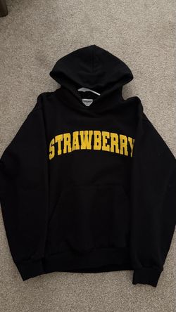 Strawberry Black Graphic Pullover Hoodie