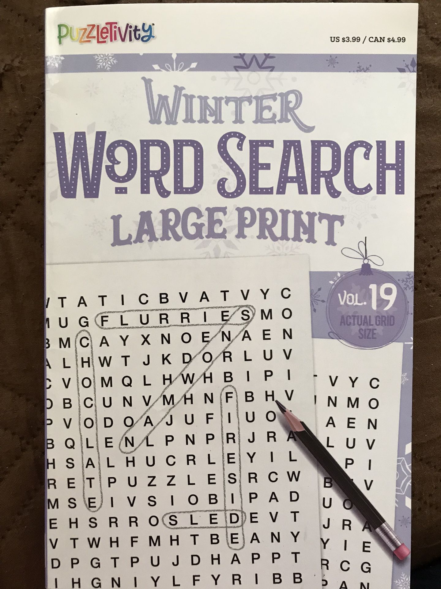 New Word Search Holiday Large Print 