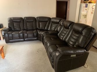 Reclining Leather Sectional Couch