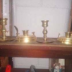 Vintage Brass Candle Holder set's - 2