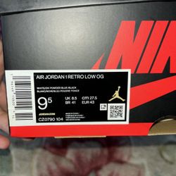 Jordan 1 Low Og Brand New 9.5 Men