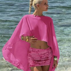 Hot pink Shawl Top