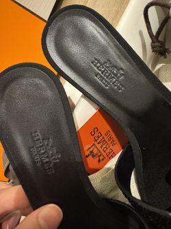 ❤️Hermes Oasis Sandals Black With Rhinestones Very Luxury 