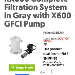 RX600 Complete Filtration System in Gray with X600 GFCI Pump