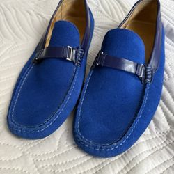 PEDRO Blue Suede Driving Loafers Mens US 9 EU 42 Moccasin Shoes