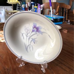 Sango Stoneware Manor 8500 Purple Flower Bowl