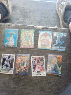 Baseball and hockey cards mint condition laminated
