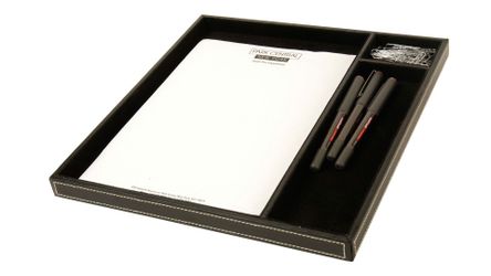 Monastery Hill Stationary Desk Tray Leather Brown Brand new in plastic