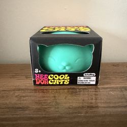 Schylling Nee Doh Cool Cats Teal Tear-Resistant Squeeze Ball 