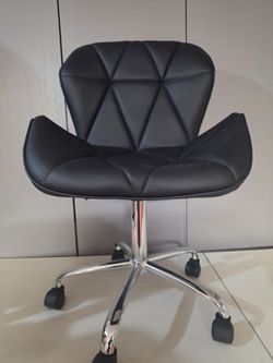 Black Faux Leather Office Chair with Chrome Base