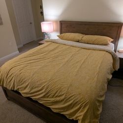 Macy's Wooden Bed Frame with Mattress
