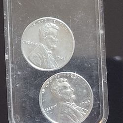1943 steel pennies no mint mark (very rare)