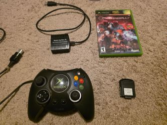 Original Xbox Soft-mod Kit: Mechassault, Original 'Duke' Controller, PC Adapter, and memory unit