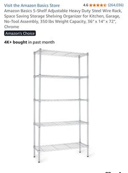 Amazon Basics 5-Tier Heavy Duty Metal Storage Rack