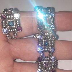 COLORFUL CHUNKY STAINLESS STEEL BRACELET + RING