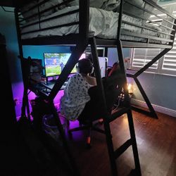 Kids Gaming Loft Bed Frame Only