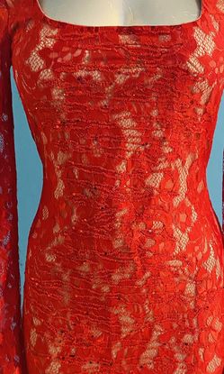 Red/ Nude Lace Dress / Nice Shape