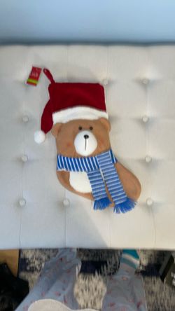NEW! NORTH POLE TRADING CO. TEDDY BEAR CHRISTMAS 🎄 STOCKING 