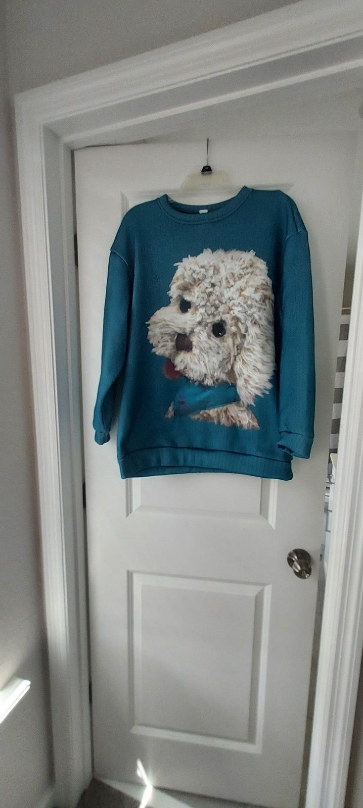 Dog Puppy Poodle Cockapoo Goldendoodle Blue Sweatshirt Soft Cozy Comfy Lg