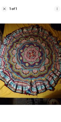 Giant Brazilian Mandala, Handmade, Crocheted 